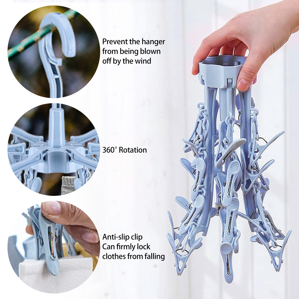 24 Clips Folding Clothes Dryer - Sock Organizer Tray recension och pris