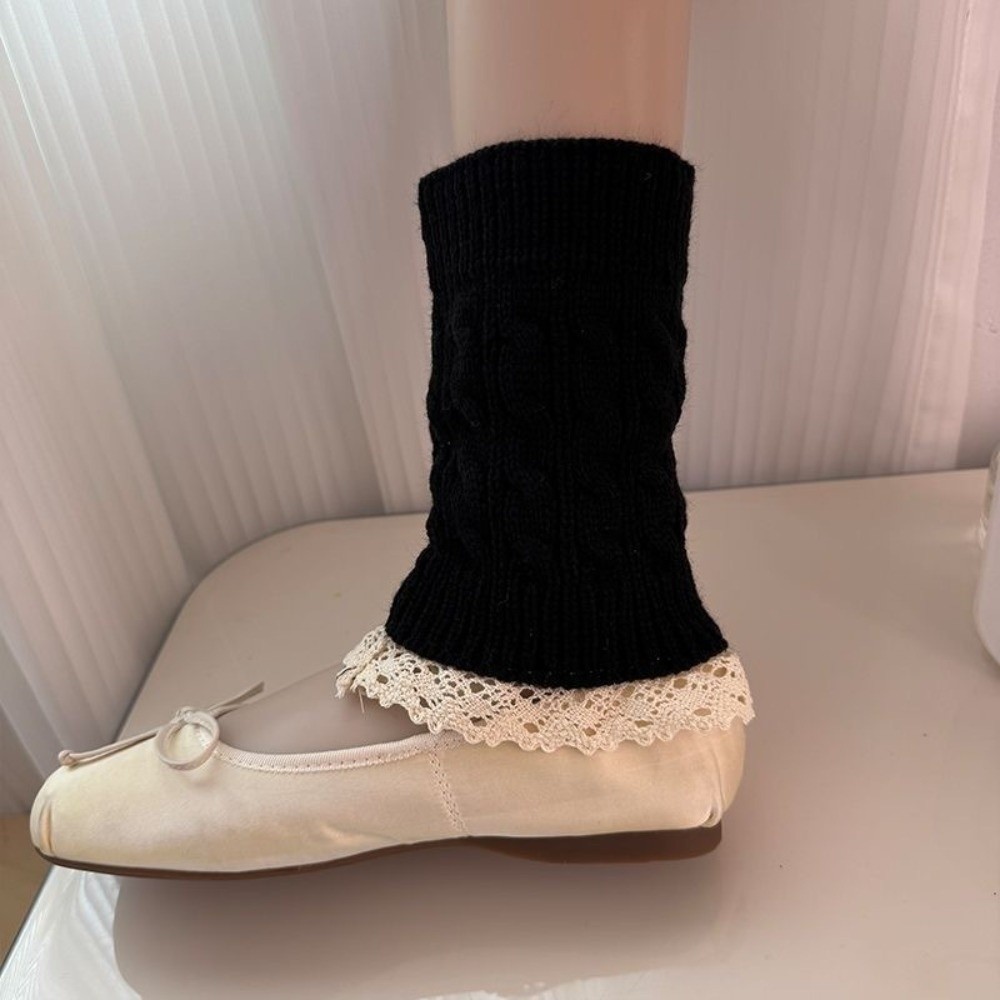 Vintage Lace Ruffle Hem Knit L - Boot Sock Slouchy recension och pris