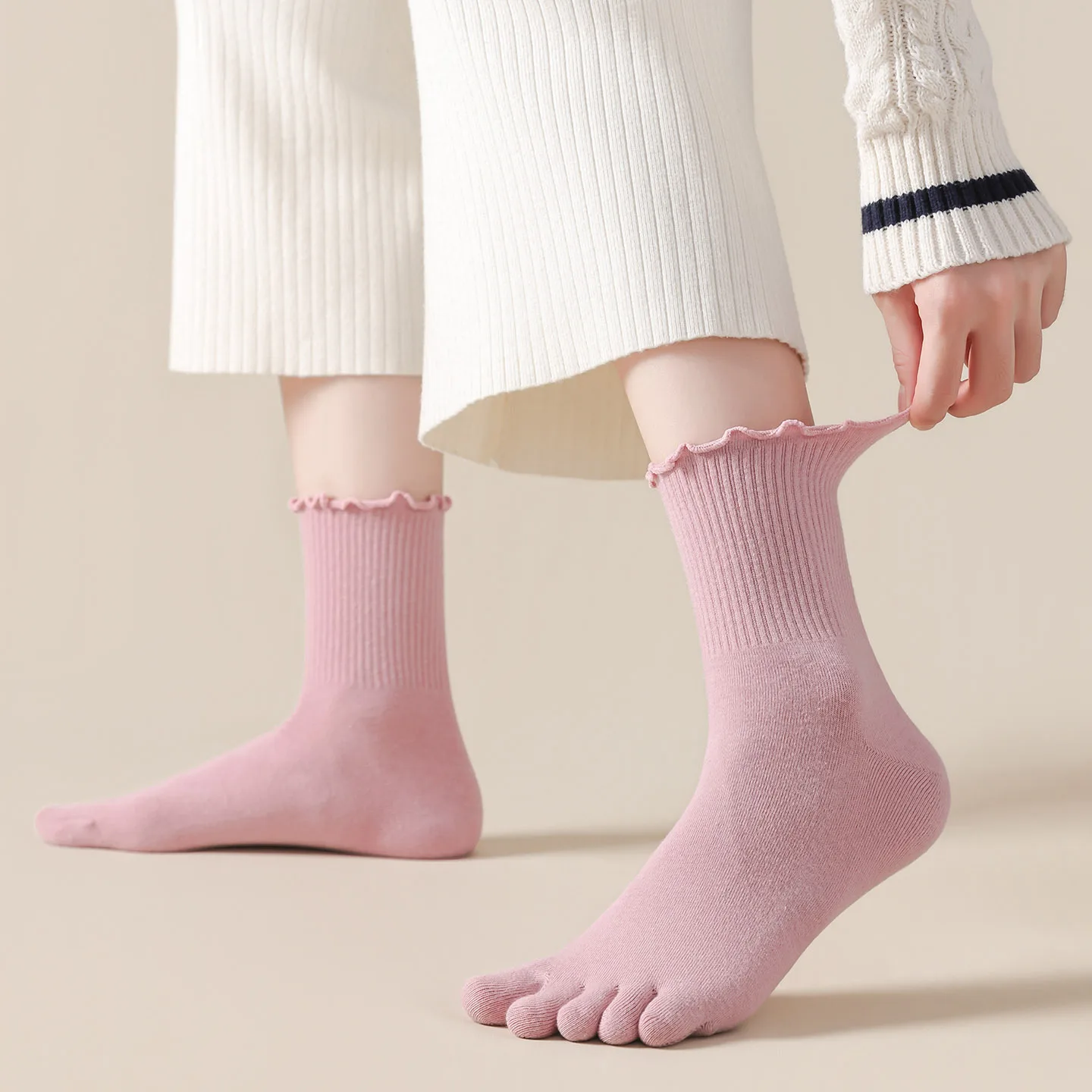 1/5 Pairs Women Five Toe Crew  - Toe Sock Split recension och pris