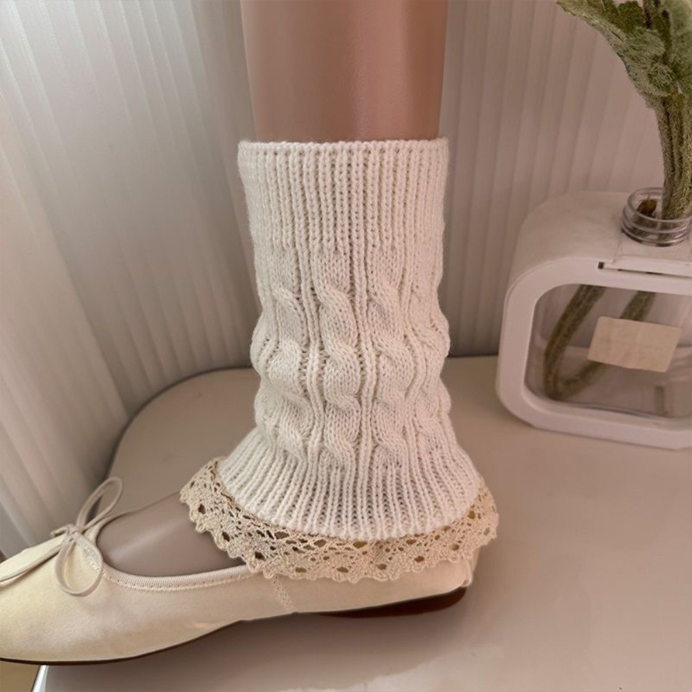 Vintage Lace Ruffle Hem Knit L - Boot Sock Slouchy recension och pris