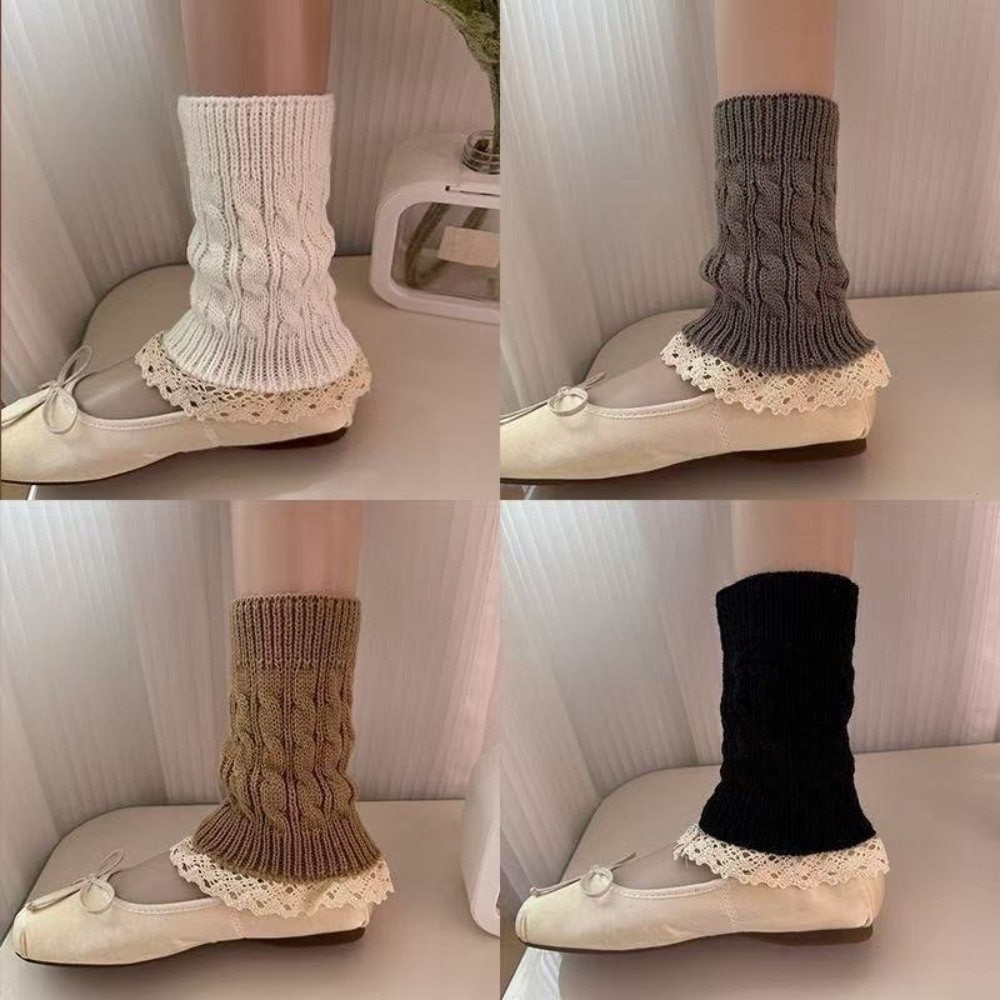 Vintage Lace Ruffle Hem Knit L - Boot Sock Slouchy recension och pris